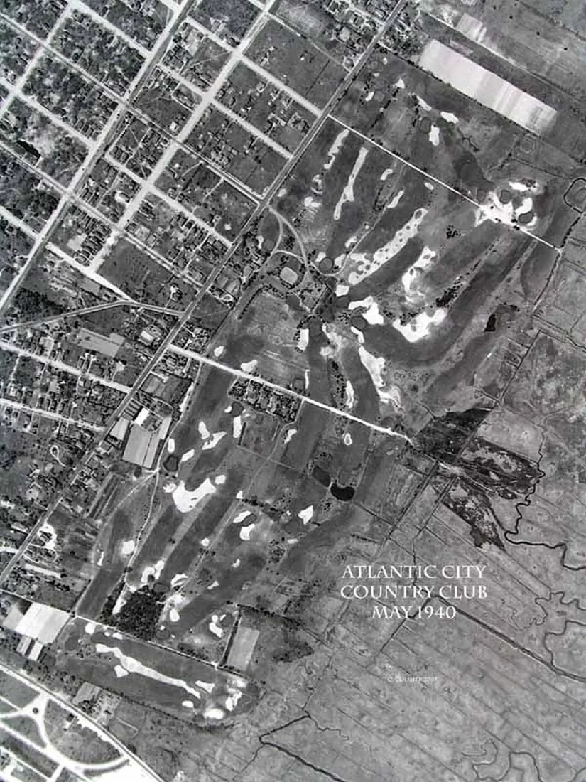 Aerial photograph of the Atlantic City Country Club May 1940. Designed by William Flynn.
