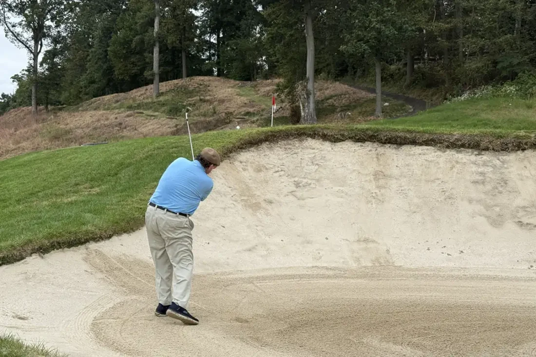 Tom Flynn Bunkered on 3 Green - Huntingdon Valley CC